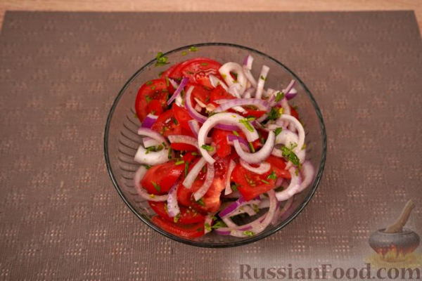 Запечённая скумбрия по-гречески