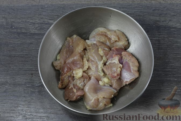 Птитим с курицей и шпинатом