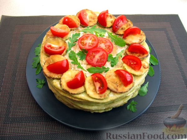 Закусочный кабачковый торт