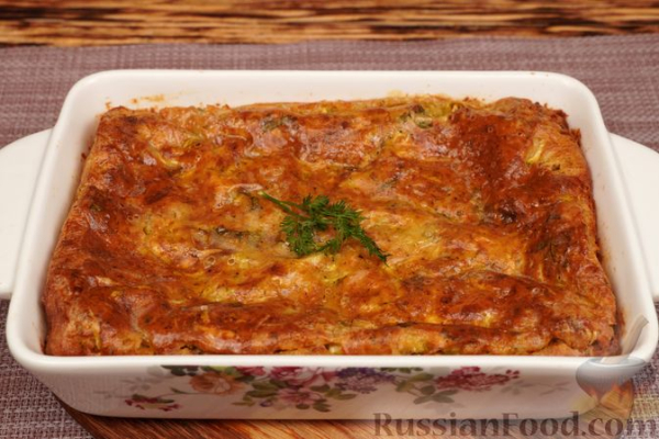 Запеканка из кабачков с брынзой