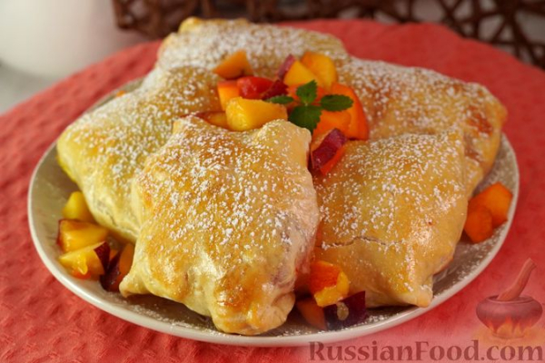 Плацинды с персиками и абрикосами (в духовке)