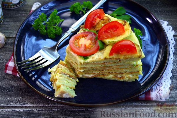 Закусочный кабачковый торт