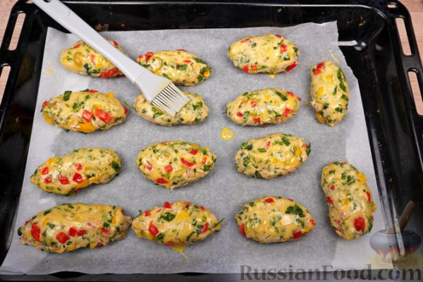 Овощные бездрожжевые пирожки "Калейдоскоп" с сыром (в духовке)