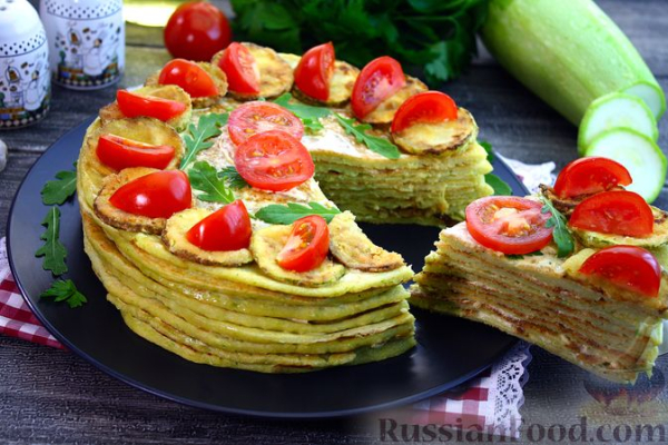 Закусочный кабачковый торт