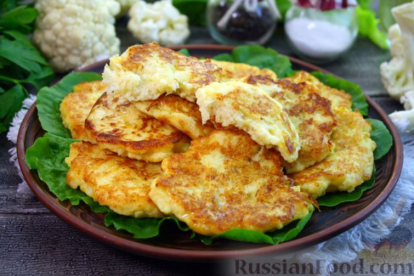 Оладьи из цветной капусты, с сыром