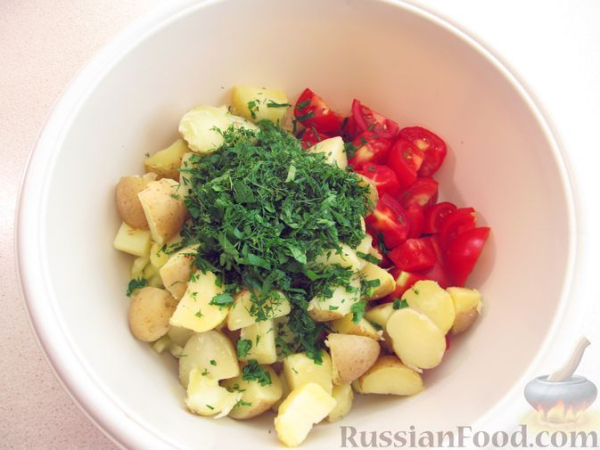 Овощной салат с молодой картошкой