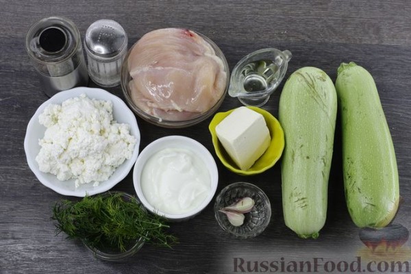 Рулетики из кабачков с курицей