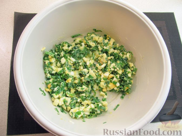 Заливной миндальный пирог с яйцами и зелёным луком (без муки)