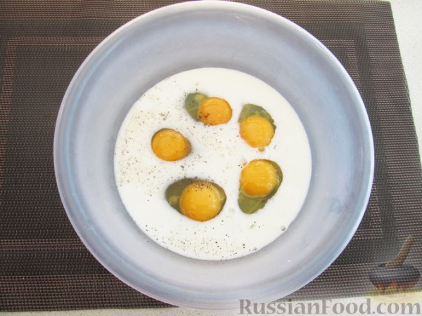 Запечённые кабачки в яично-молочной заливке, с сыром