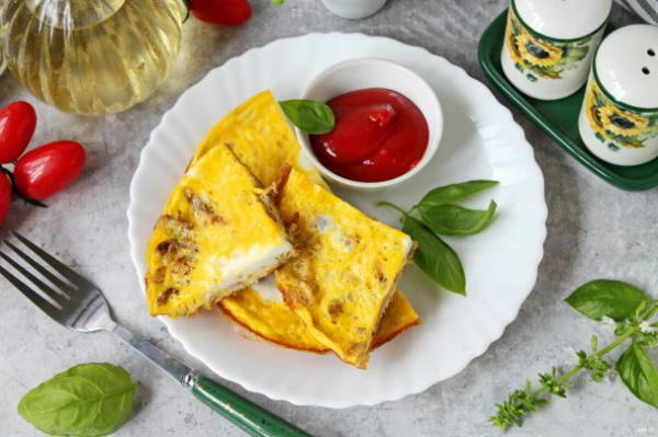 Яичница с курицей
